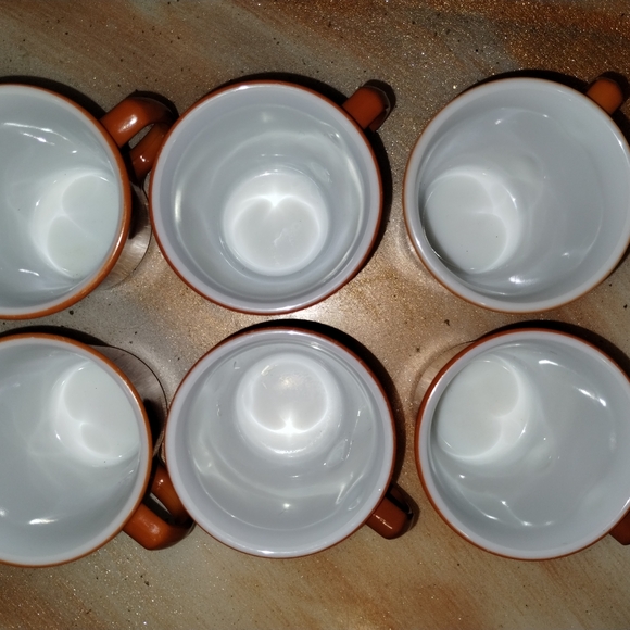Vintage Burnt Orange PYREX Coffee Mug Set of 6 / Great Condition - Picture 6 of 7
